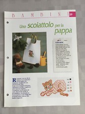 Schema punto croce Bambini Uno scoiattolo per la pappa bavaglino coniglio