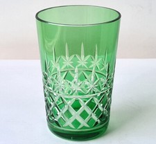 1. Di 2. Bicchiere Vetro Da Verde Sovrapposizione Levigato a Mano Um 1900 O507