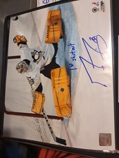 MARC ANDRE-FLEURY FIRMATO PITTSBURGH PENGUINS 8x10 FROZEN PONDS COA "1° shutout"