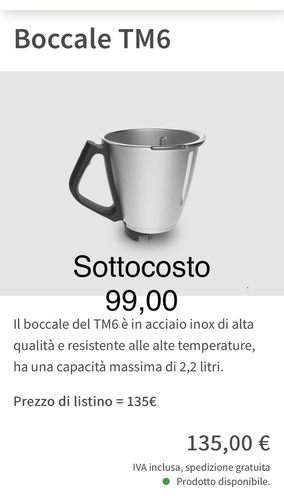 Boccale bimby tm6 nuovo - boccale, (solo