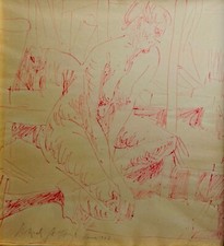 disegno originale Pericle Fazzini pennarello su carta