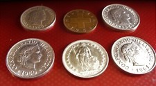 6 monete svizzere d'epoca -