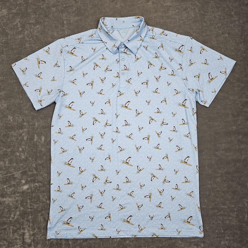 Polo fucile retrò uomo blu