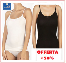 Canotta donna invernale caldo cotone maglia intima spallina stretta Top INFIL