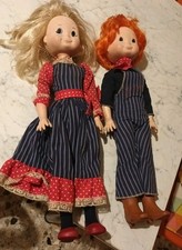 FURGA vintage  coppia bambole Capelli Rossi e Biondi - Altezza Cm 45