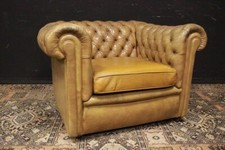 Poltrona club / armchair / Chesterfield /Chester /pelle senape originale inglese