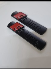 2 pezzi 3D Nero Opaco Logo per S LINE Emblem Car Fender Badge Sticker per Audi