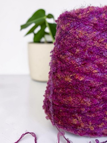 Filato lana boucle - boucle, viola