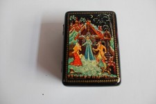 L68-SCATOLA RUSSA-DIPINTO-CARTAPESTA-PITTURA-SCUOLA KHOLUJ -PORTAGIOIA BOX ROSSO