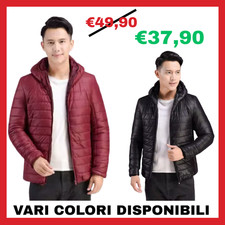 Piumino 100 GRAMMI UOMO giubbotto giubbino invernale impermeabile CON CAPPUCCIO