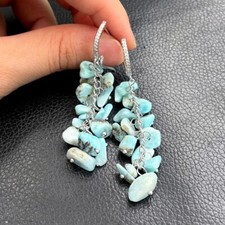orecchini pendenti larimar blu