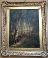Antico olio su tela dell '800 con cornice antica
