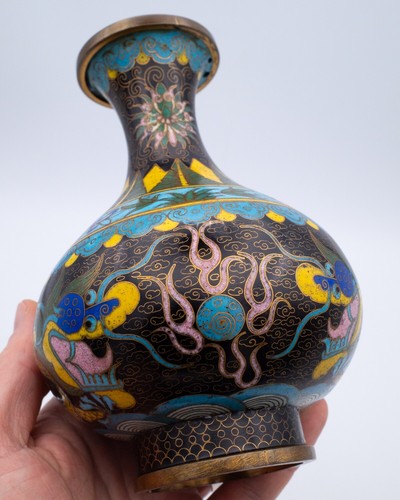 Antico vaso smaltato cloisonne
