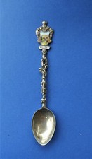 Cucchiaino d'epoca Cuillere Spoon Souvenir Pompei Smaltato (argento? silver?)  