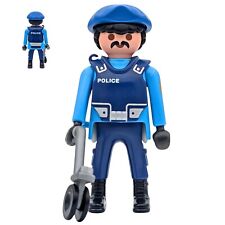 Playmobil figura polizia blu berretto misuratore incidente città casa