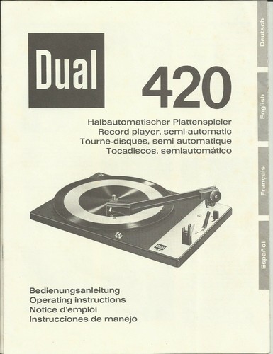 Manuale istruzione dual 420 - manuale,