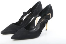 Scarpe eleganti Carlo Pazolini nere scamosciate tacco classico decolte taglia 39 fiocco