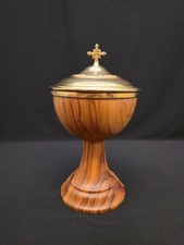 Pisside in legno e placcata argento