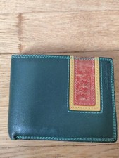 PORTAFOGLIO UOMO HARVEY MILLER POLO CLUB COLORE VERDE VERA PELLE ORIGINALE USATO