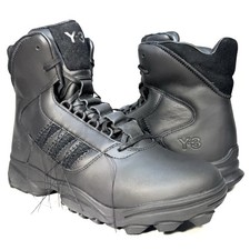 Y-3 Adidas Uomo GSG9 Scarpe da Ginnastica Alte con Lacci in Pelle Nero (prezzo consigliato $400)