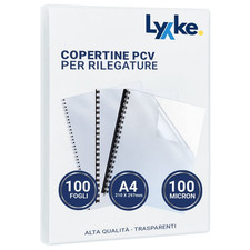 Fogli PVC Trasparente A4 per Rilegatura | Copertine Lucide 100 Micron 100pz