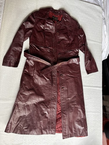 Giacca trench pelle vintage