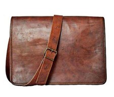 Nuovo da Uomo Pelle Borsa Vintage Cartella a Tracolla Tutti Valigetta Portatile
