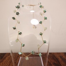 collana lonna & lilly ombre verde finta giada perline e fiori tono oro firmata