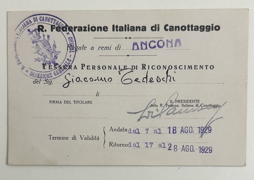 1929 tessera sport reale - sport,