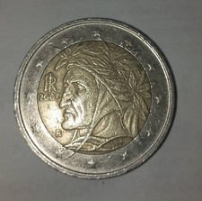moneta da 2 euro Dante Alighieri rara  2005