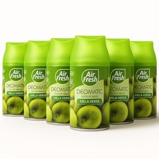 AIR FRESH Deomatic Set 6 x 250 ml Ricarica Spray Profumatore Ambiente Mela Verde