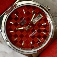 Orologio Seiko 5 Vintage Anni 70 Day Date Scheletro Automatico Rosso Revisionato