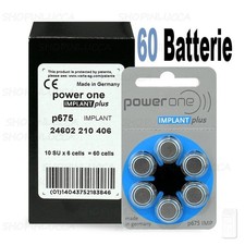 60 POWER ONE P675 IMPLANT PLUS Batterie Pile per apparecchi acustici COCLEARI