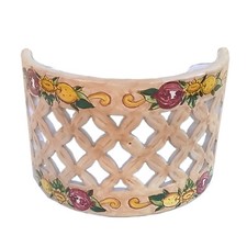 FASCIA APPLIQUE LAMPADARIO IN CERAMICA DI VIETRI DECORO A MANO BEIGE NATURE