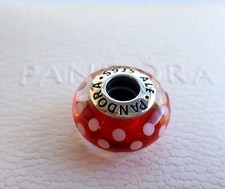 Nuovo Charm Pandora Autentico Disney Minnie Mouse Pois Murano