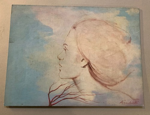 Dipinto profilo di donna - un,