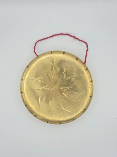 Antique brass dinner gong - antique, disc