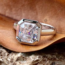3 karat Asscher Solitär Diamant Verlobungsring Hochzeitsring Damen Ring gr 50-64