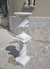 VASO CALICE CON BASE COLONNA FIORIERA PER ESTERNO DA GIARDINO IN  CEMENTO  MARMO