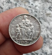 Regno D'italia Moneta 5 Lire 1936 Fecondità argento  Condizioni da Foto !!