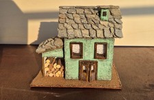 CASETTA PRESEPE ARTIGIANALE IN LEGNO E PIETRA