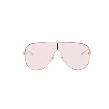 Occhiali da sole Gucci 1436 oro rosa Gg1436S maschera aviatore unisex metallo 004