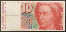 10 FRANCHI 1979 BANQUE NATIONALE SUISSE SVIZZERA BANCONOTA CARTAMONETA