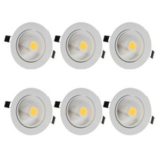 FARETTO ROTONDO LED COB AD INCASSO 7W A MOLLA CON ALETTE  LUCE CALDA E FREDDA