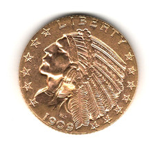 MONETA  ORO  5  DOLLARI