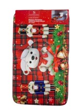 TRIS TAPPETO BAGNO CON COPRI WC SET BAGNO TAPPETI NATALE MERRY christmas