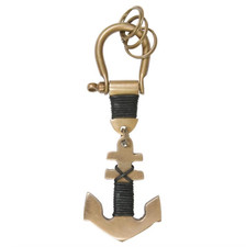 Solid Brass Anchor Key Ring