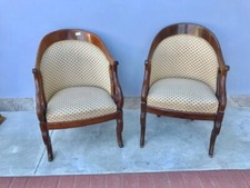 Coppia di Poltrone Carlo X a Uovo - Restaurate (in corso d'opera)_car 2152