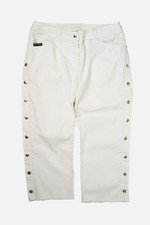 Dolce & Gabbana Beachwear White Studded Snap-Button Capri Jeans TG40