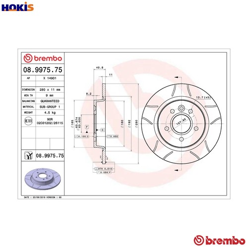 Dischi freno 9975 - 2, per